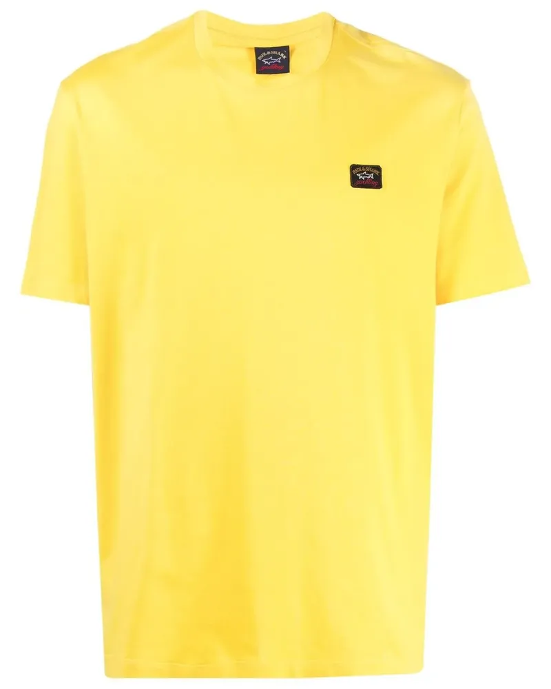 Paul & Shark T-Shirt mit Logo-Patch - Gelb Gelb