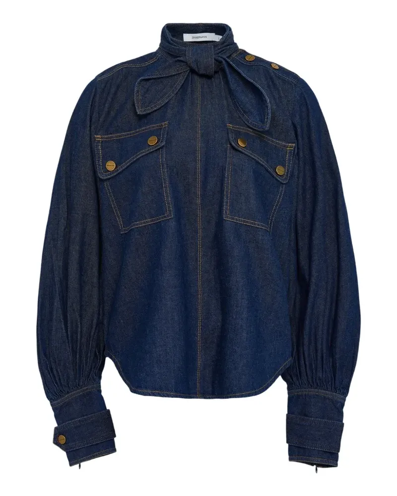 Zimmermann Jeansbluse mit aufgesetzten Taschen - Blau Blau
