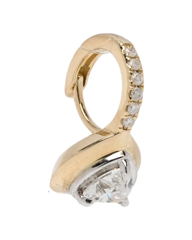 Rainbow K heart diamond earring - Gold Gold