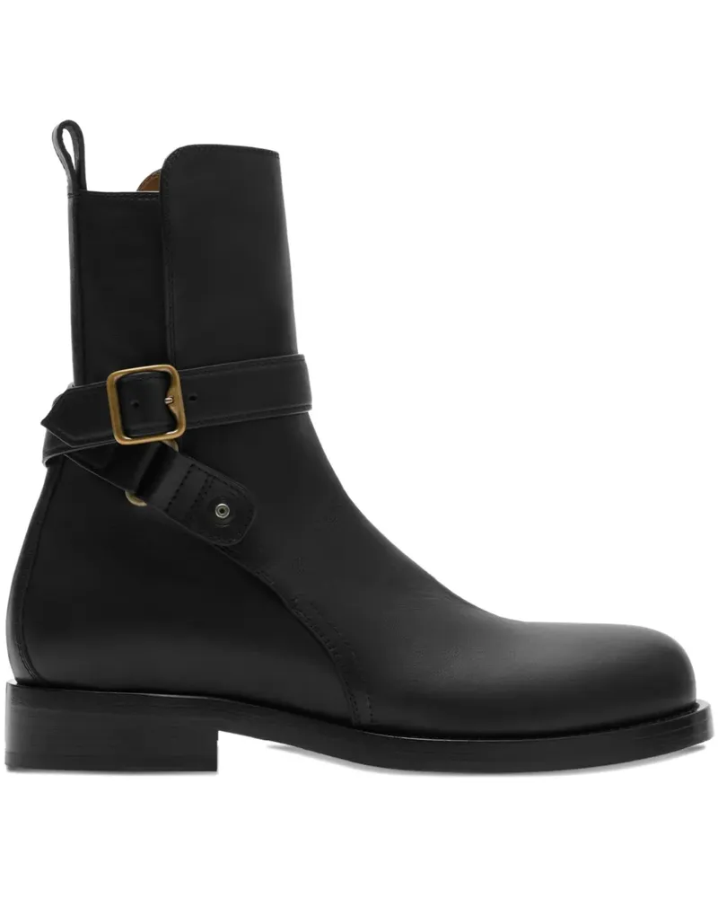 Burberry Bikerstiefel aus Kalbsleder mit Schnallenriemen - Schwarz Schwarz