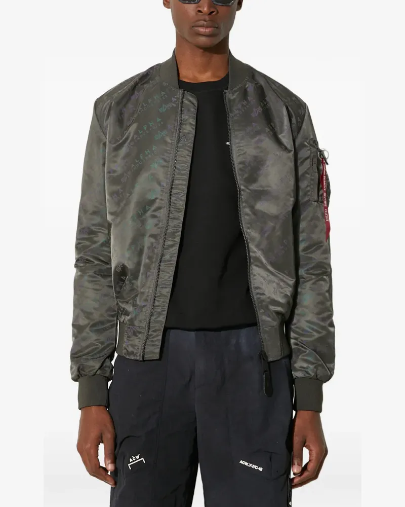 Alpha Industries logo-print zip jacket - Grau Grau