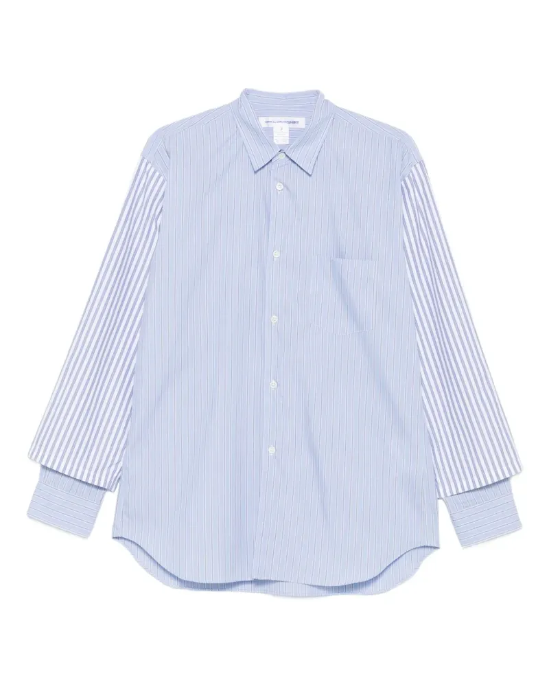Comme des Garçons Gestreiftes Hemd mit doppelten Ärmeln - Blau Blau