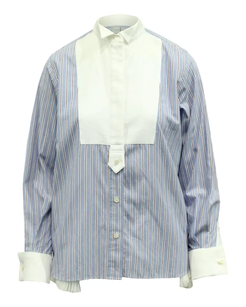 Sacai Hemd mit gestreiften Einsätzen - Blau Blau