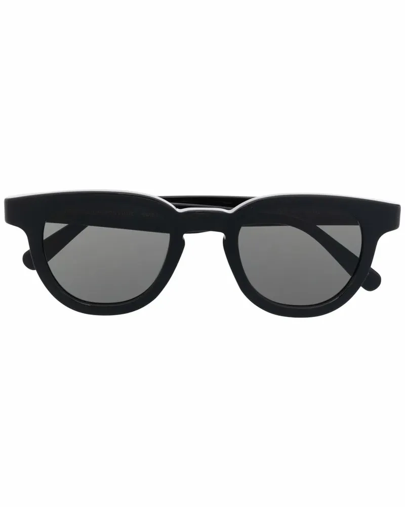 RETROSUPERFUTURE Runde Brille mit Glanzoptik - Schwarz Schwarz