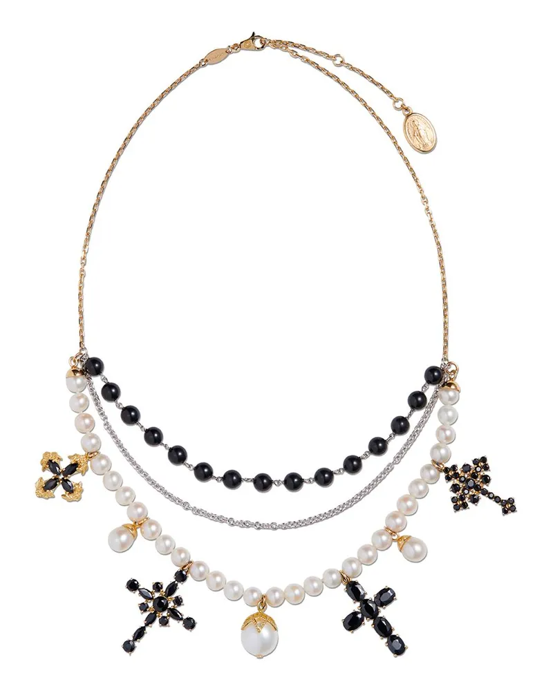 Dolce & Gabbana 18kt Sicily Gelb- und Weißgoldhalskette mit Saphir Gold