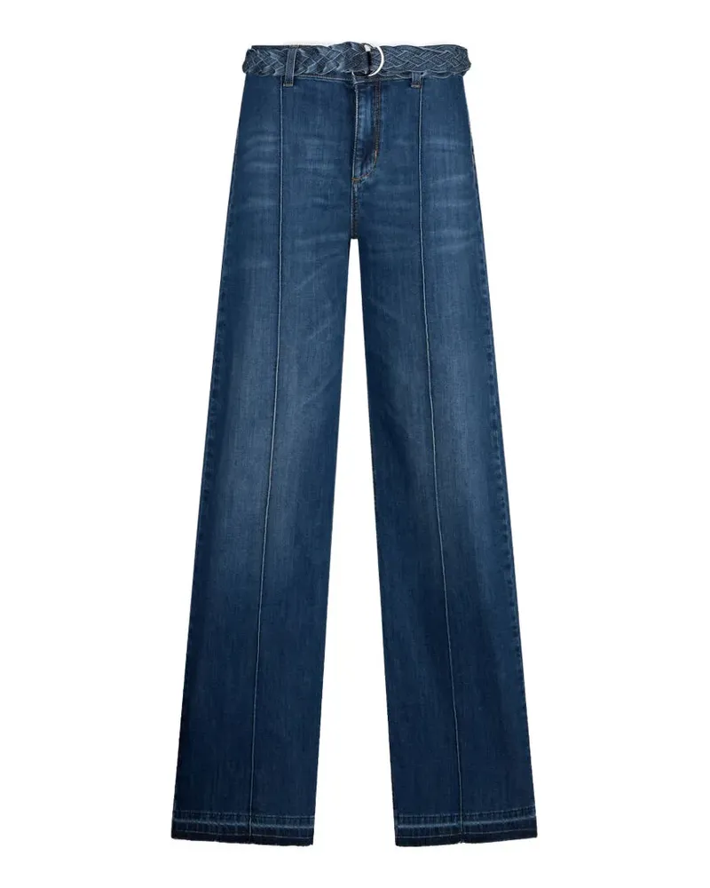 Liu Jo Schlagjeans mit geflochtenem Gürtel - Blau Blau