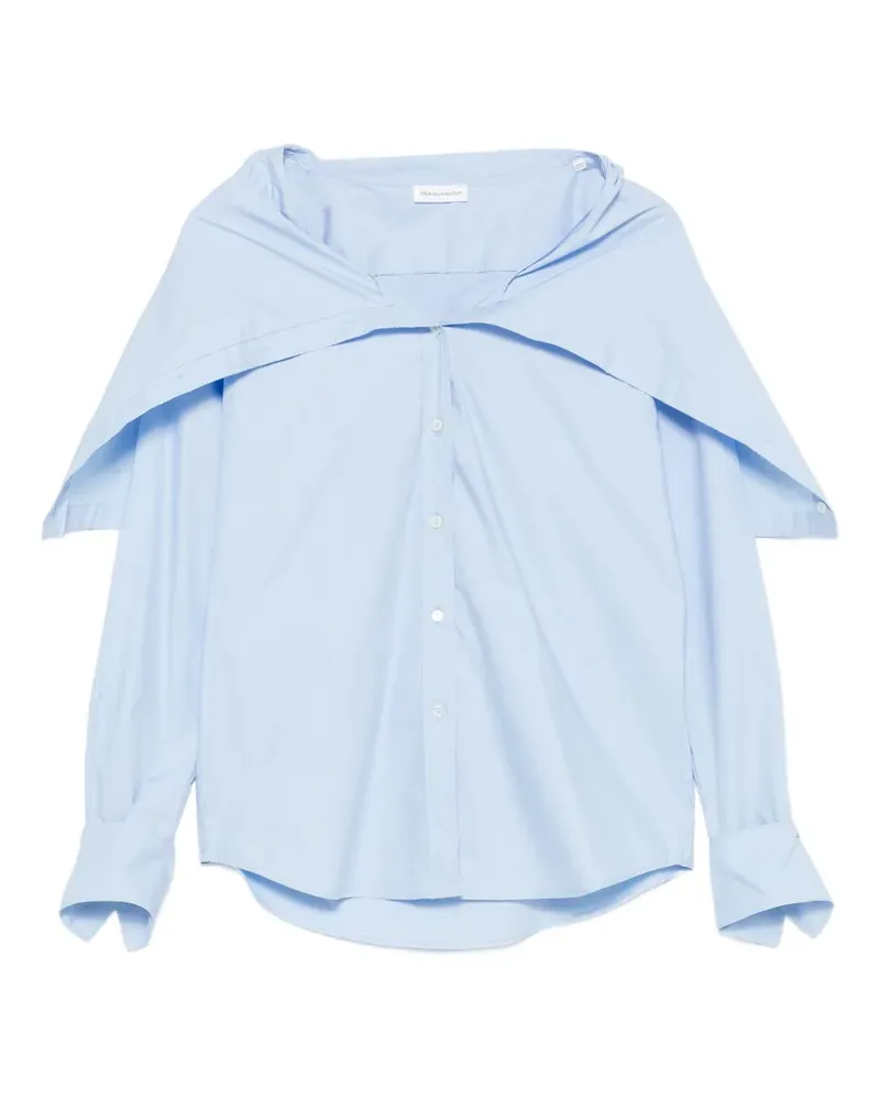 7 for all mankind Hemd mit Cape-Einsatz - Blau Blau