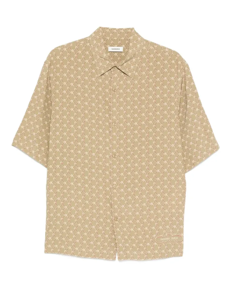 Sandro Gemustertes Hemd - Nude Nude