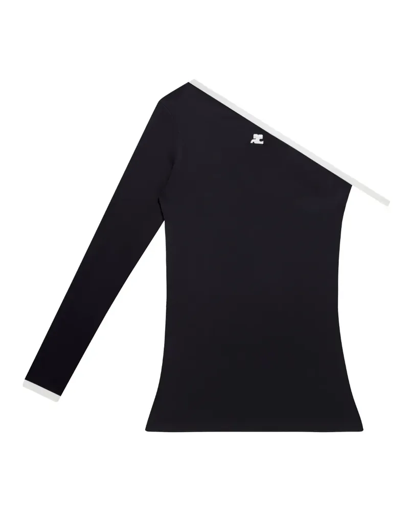 Courrèges Asymmetrisches T-Shirt - Schwarz Schwarz