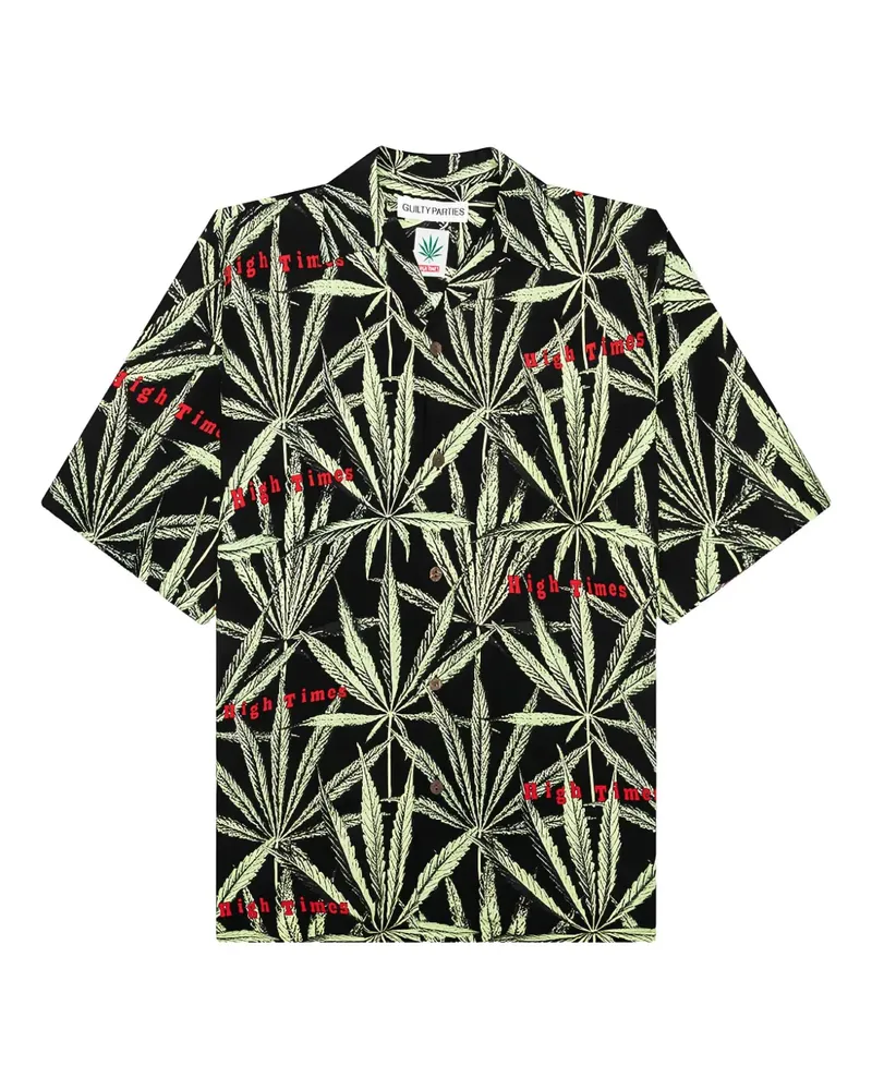 Wacko Maria High Times Hemd mit Marihuana-Blatt-Print - Schwarz Schwarz
