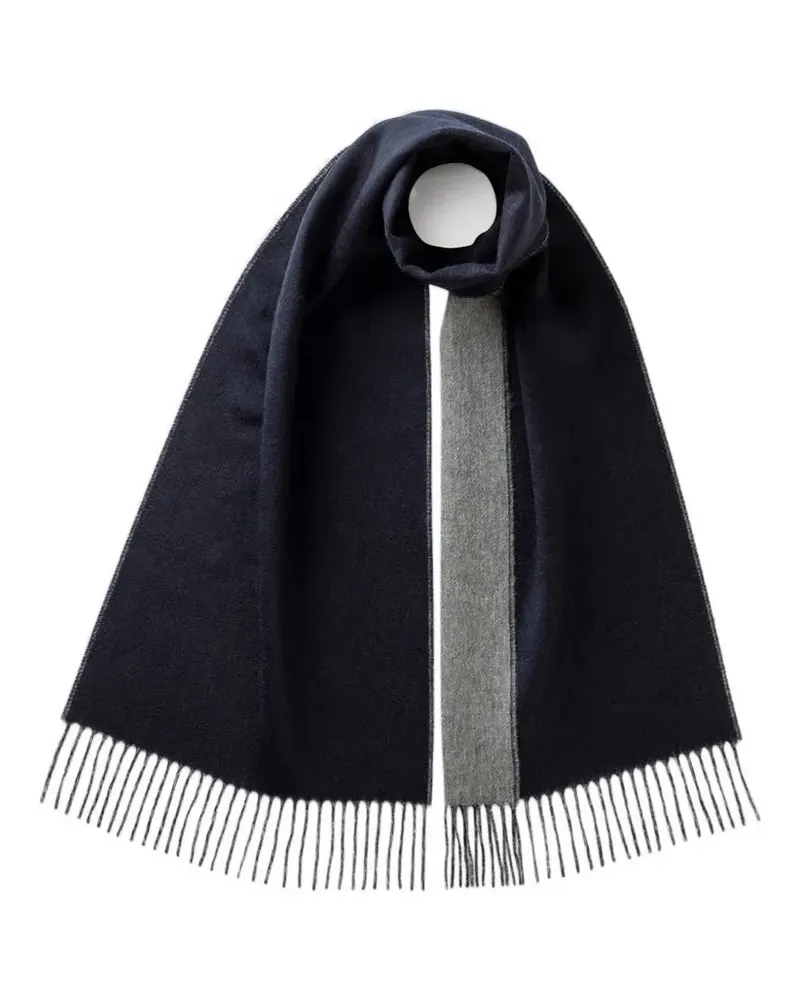 Johnstons of Elgin reversible fringed scarf - Blau Blau