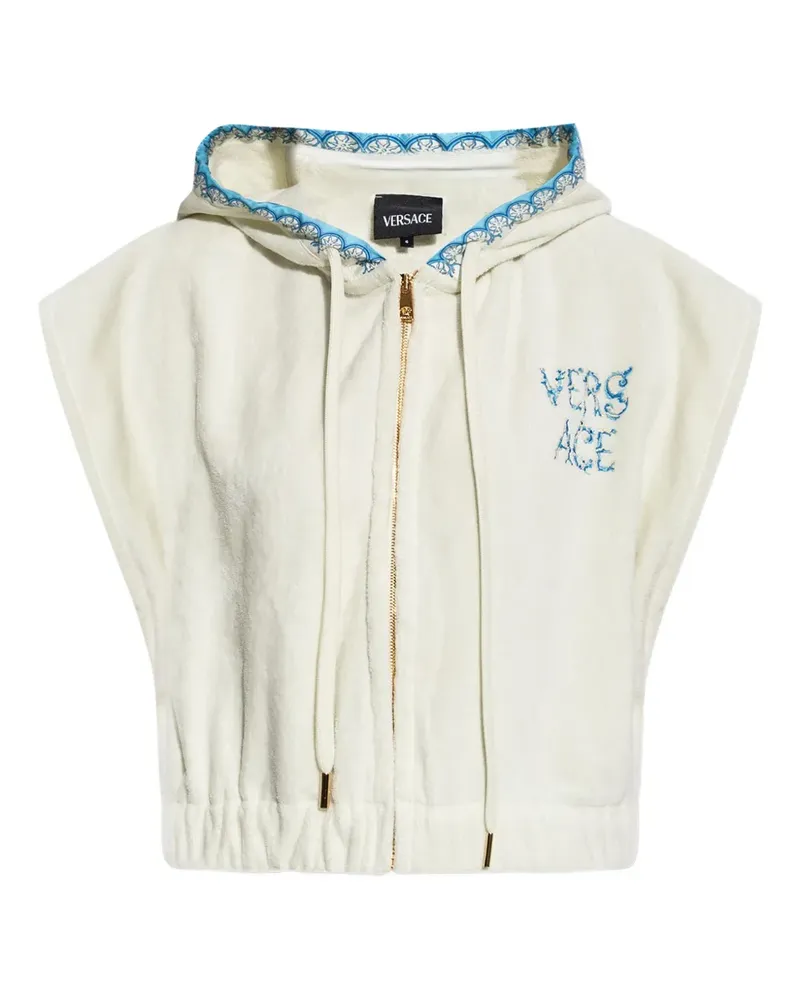 Versace Cropped-Top mit Kapuze - Weiß Weiß
