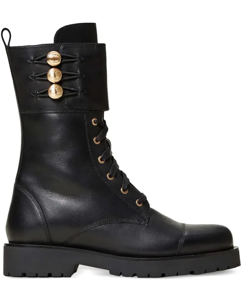 Twin-Set Stiefel mit Knopfdetail - Schwarz Schwarz