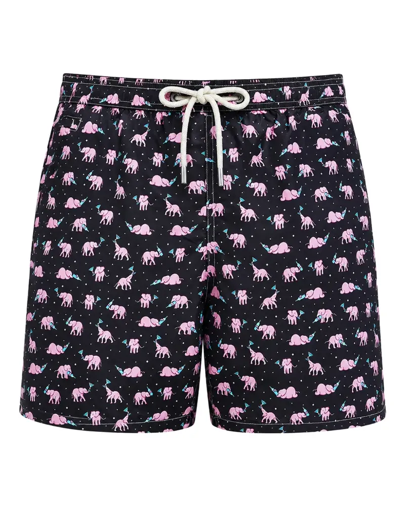 MC2 Saint Barth Lighting Micro Fantasy elephant-print swim shorts - Schwarz Schwarz