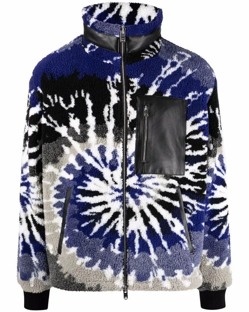 Amiri Fleecejacke mit Batikmuster - Blau Blau