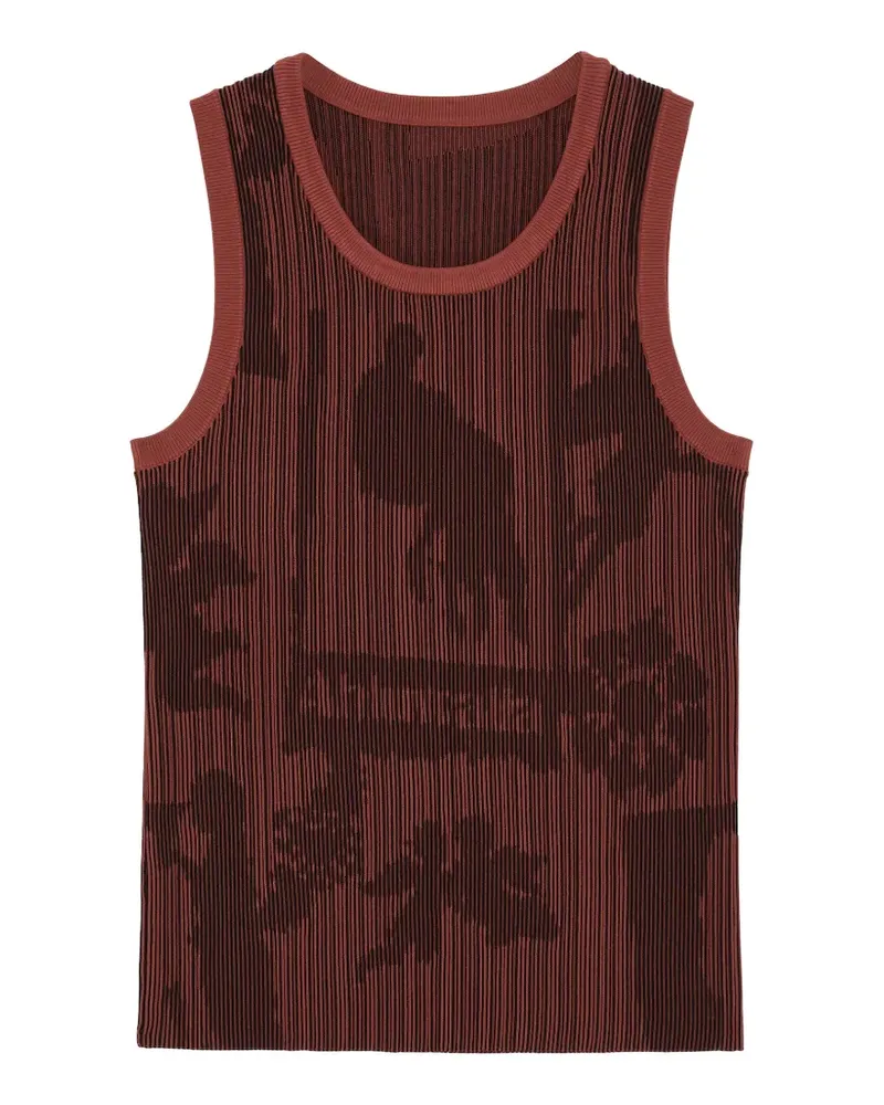 AHLUWALIA graphic-print ribbed vest - Rot Rot
