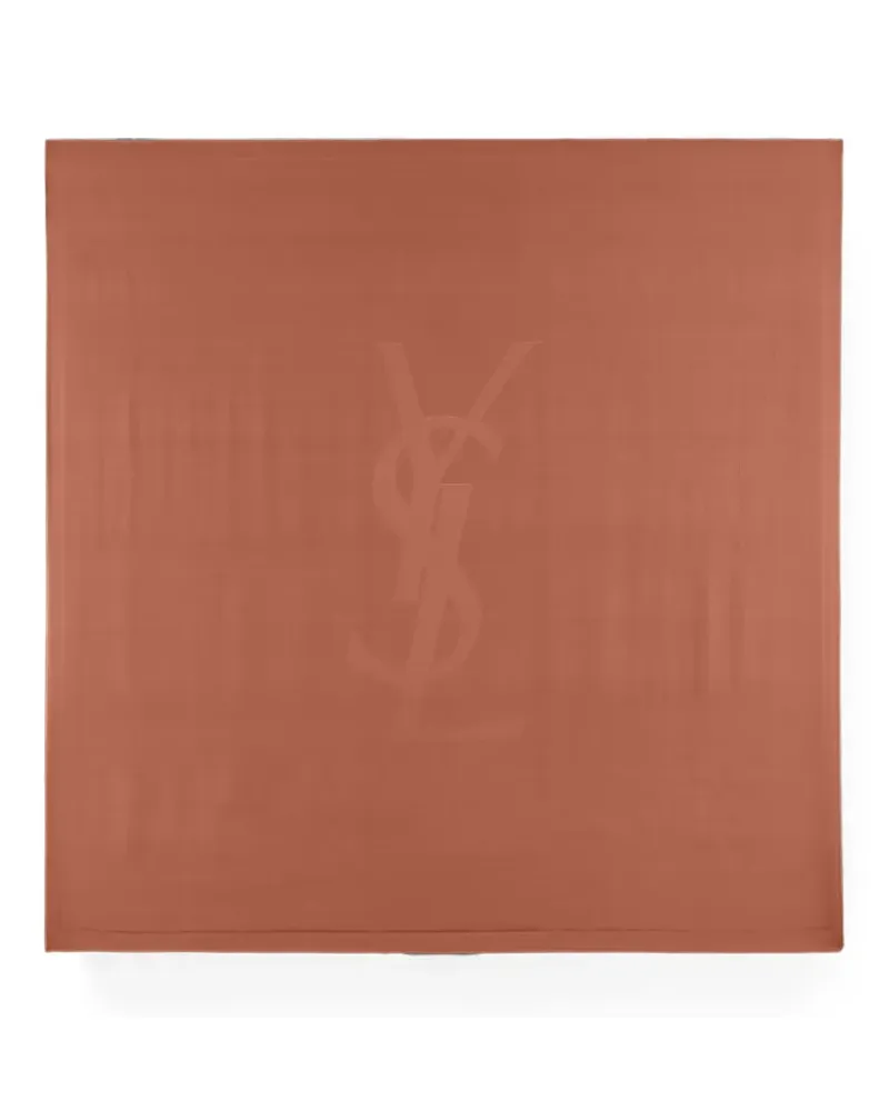 Saint Laurent Eckiger Cassandre Schal aus Seidenschal - Braun Braun