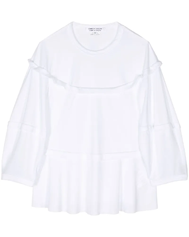 Comme des Garçons Jersey-Oberteil mit Passe - Weiß Weiß
