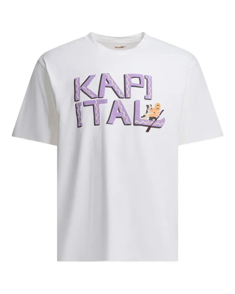 KAPITAL T-Shirt mit Logo-Print - Weiß Weiß