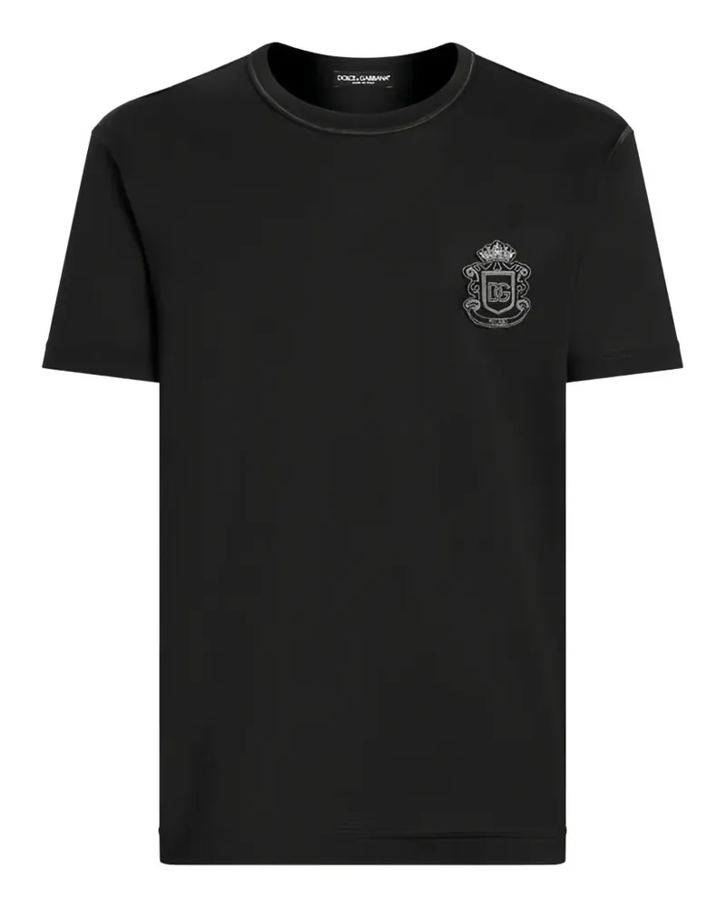 Dolce & Gabbana T-Shirt mit Wappenapplikation - Weiß Weiß