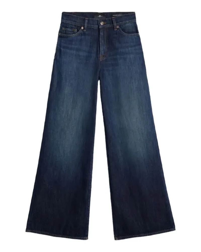7 for all mankind Lotta Wide-Leg-Jeans mit Whisker-Effekten - Blau Blau