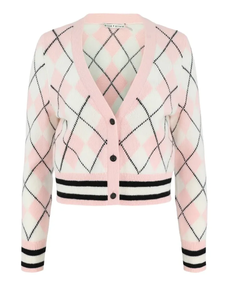 Alice + Olivia Grace argyle-knit cardigan - Rosa Rosa