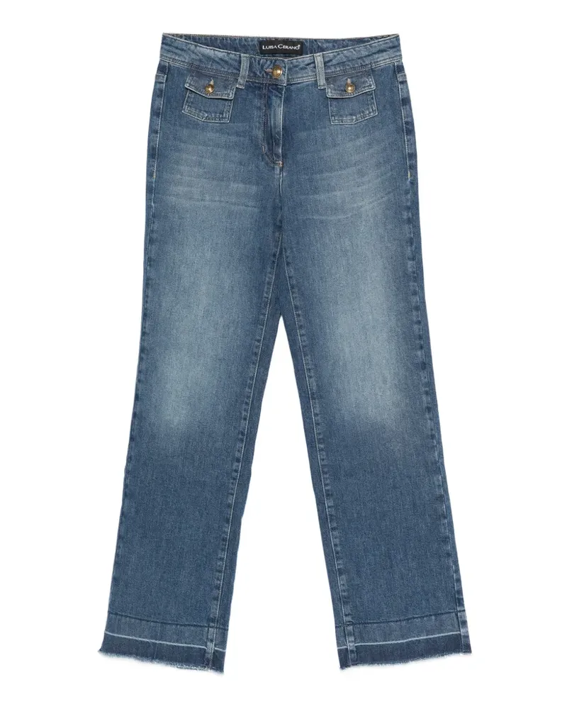 Luisa Cerano Schlagjeans mit aufgesetzten Taschen - Blau Blau
