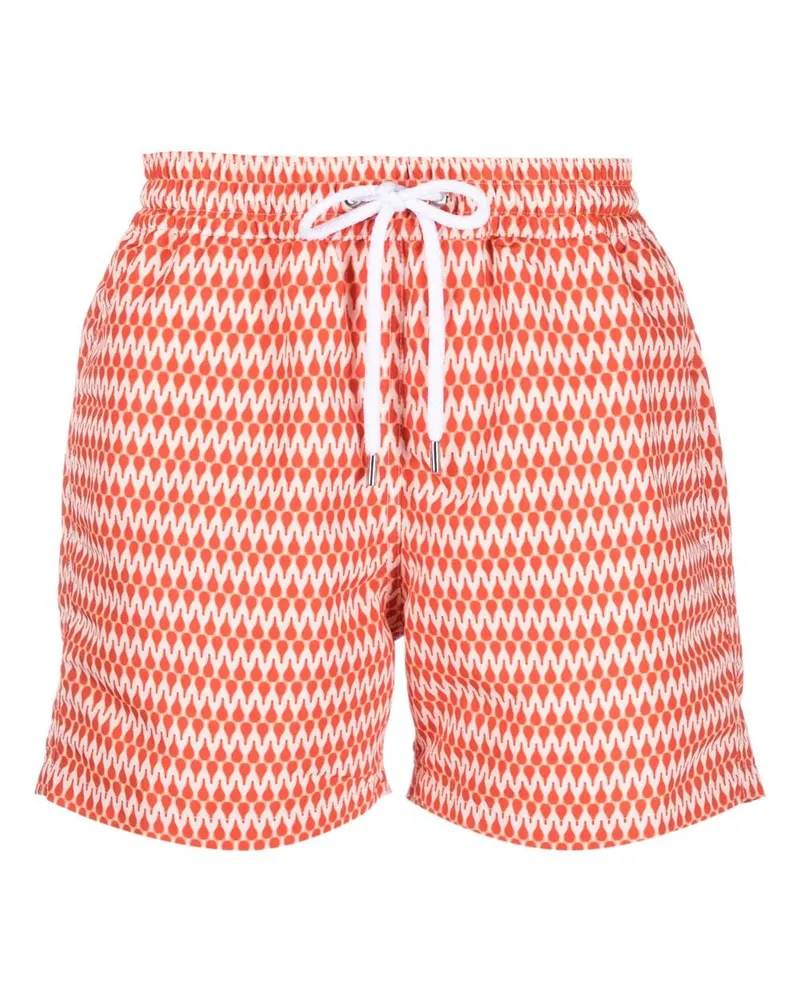 Frescobol Carioca Raquete Badeshorts mit Print Orange