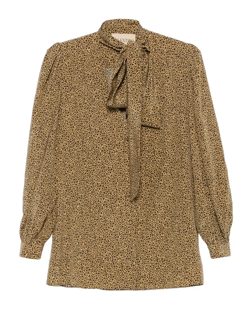 Valentino Garavani Hemd aus Crepe de Chine mit Fauve Eclat Micromacula Print - Nude Nude