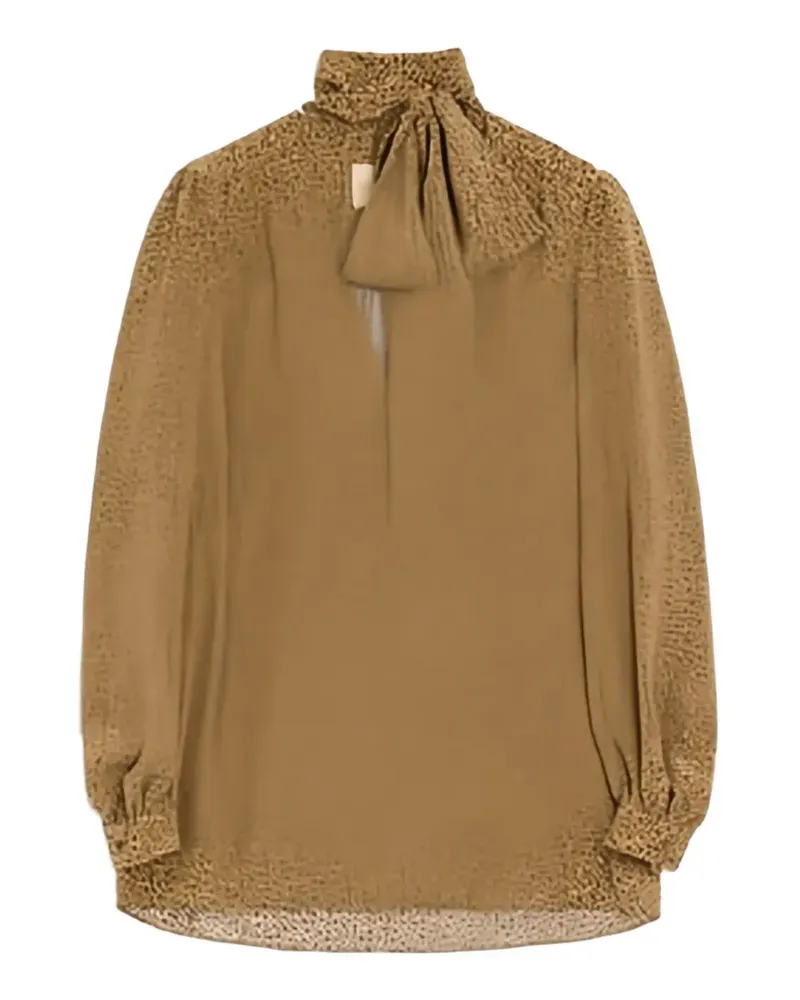 Valentino Garavani Hemd aus Crepe de Chine mit Fauve Eclat Micromacula Print - Nude Nude