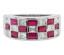 Ring aus Platin mit Rubin und Diamant
