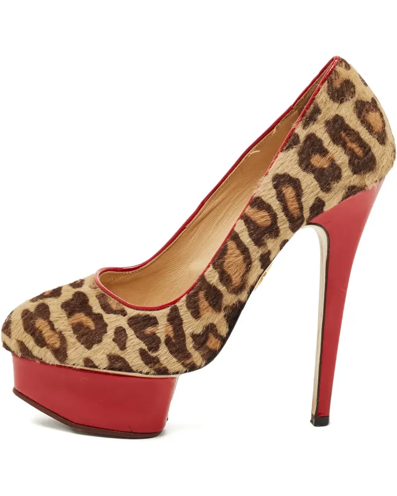 Charlotte Olympia Polly leopard-print heeled pumps - Braun Braun