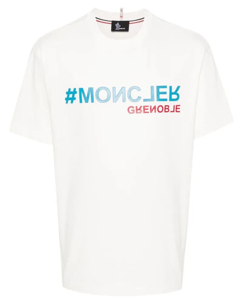 Moncler T-Shirt mit Logo-Applikation - Weiß Weiß