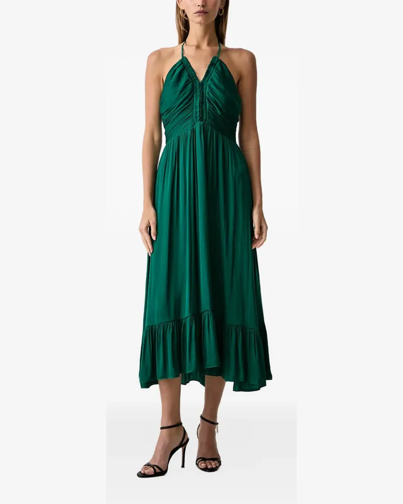 Morgan ruched halterneck midi dress - Grün Grün