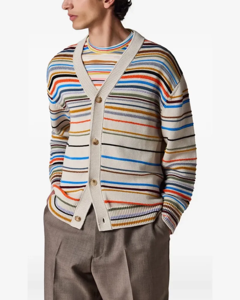Paul Smith Cairo Stripe Cardigan - Nude Nude