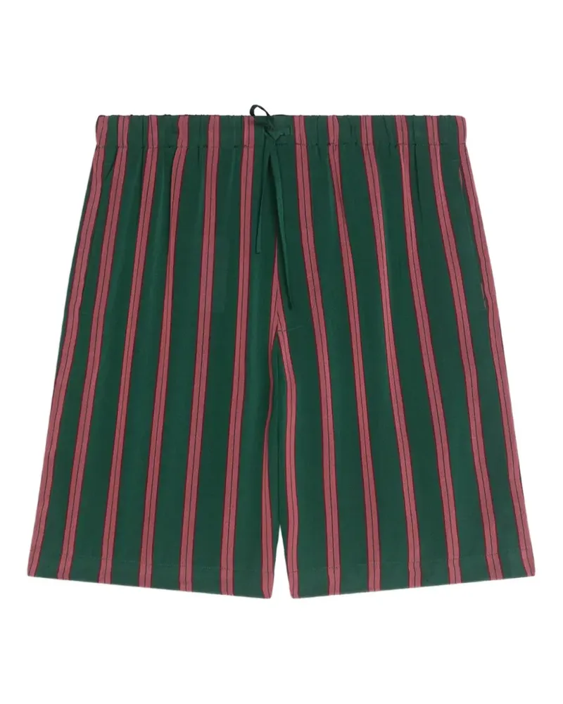 Dries van Noten Gestreifte Shorts - Grün Grün