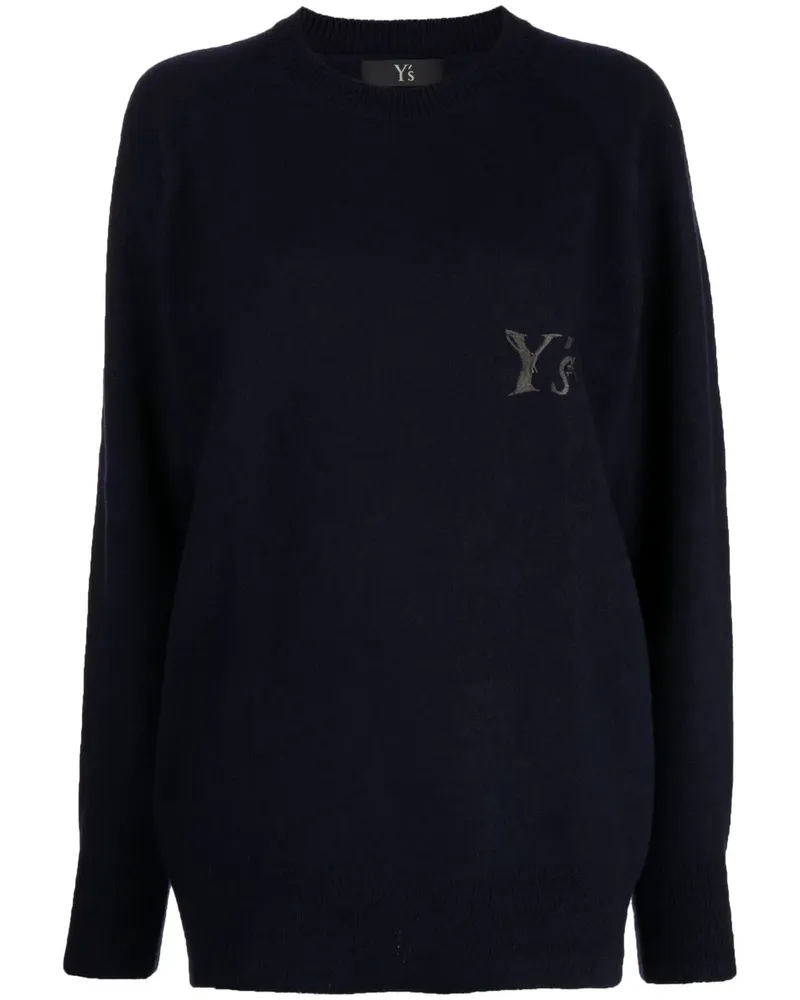 Yohji Yamamoto Pullover mit Logo-Stickerei - Blau Blau