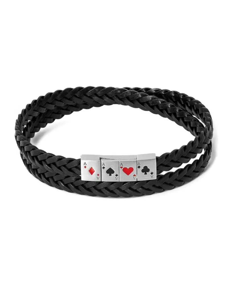 Tateossian braided card-motif bracelet - Silber Silber