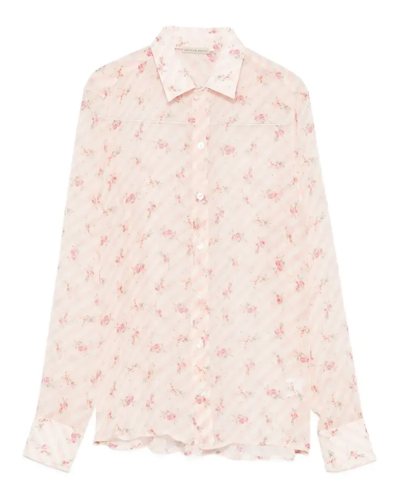 Faliero Sarti floral-print striped shirt - Rosa Rosa