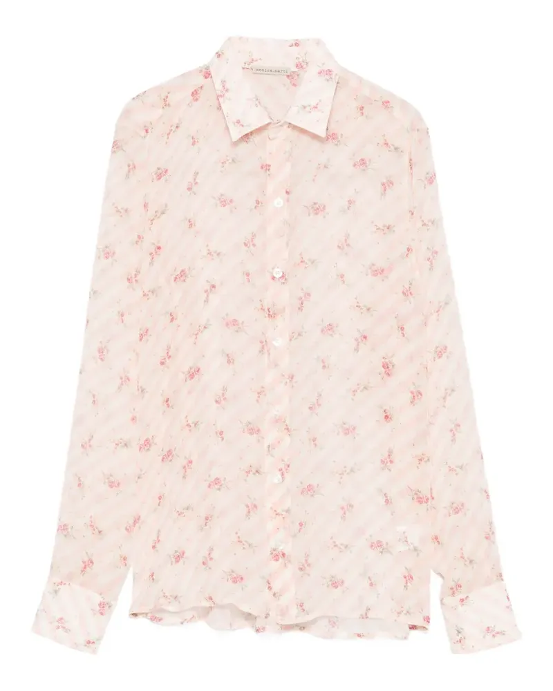 Faliero Sarti floral-print striped shirt - Rosa Rosa