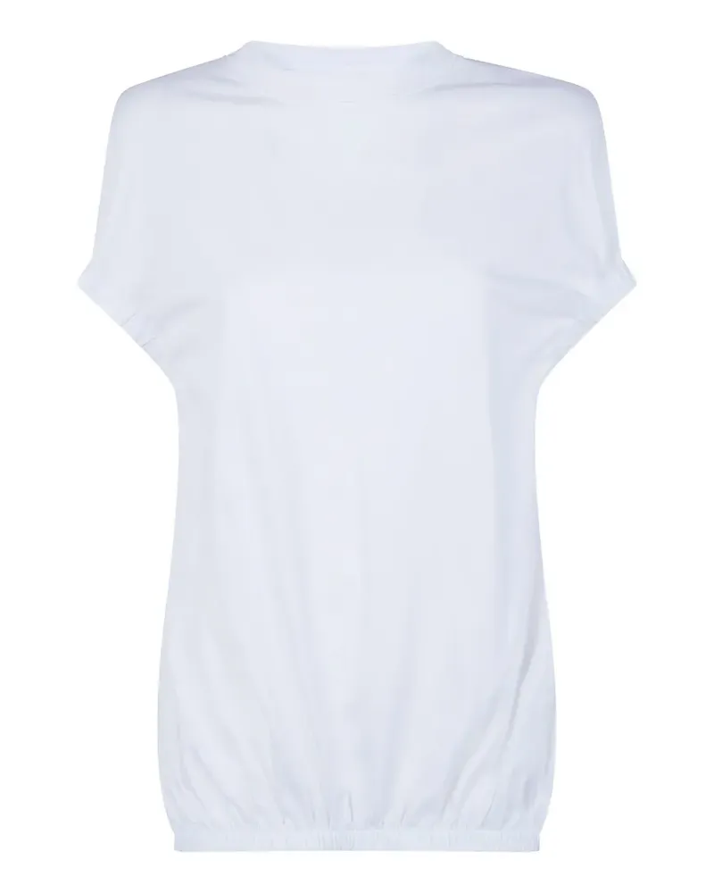 Liviana Conti Gerafftes Hailey T-Shirt - Weiß Weiß