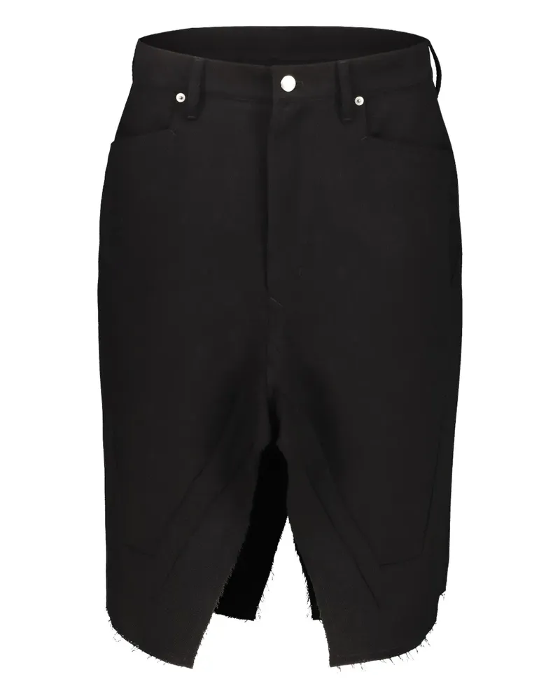 Rick Owens Slivered Midirock aus Wolle - Schwarz Schwarz