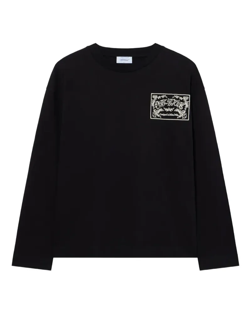 OFF-WHITE embroidered paisley-logo T-shirt - Schwarz Schwarz