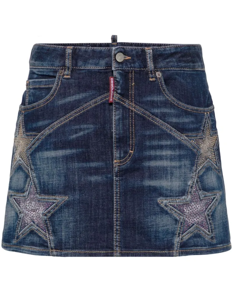 Dsquared2 Jeans-Minirock mit Stern-Print - Blau Blau