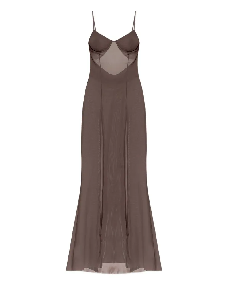 bond-eye mesh slit maxi dress - Braun Braun