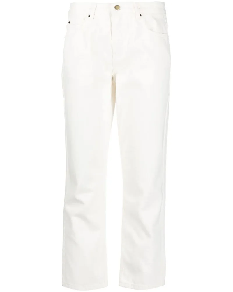 ba&sh Halbhohe Cropped-Jeans - Weiß Weiß