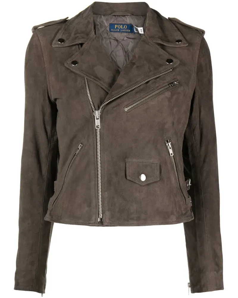 Ralph Lauren Asymmetrische Bikerjacke - Grau Grau