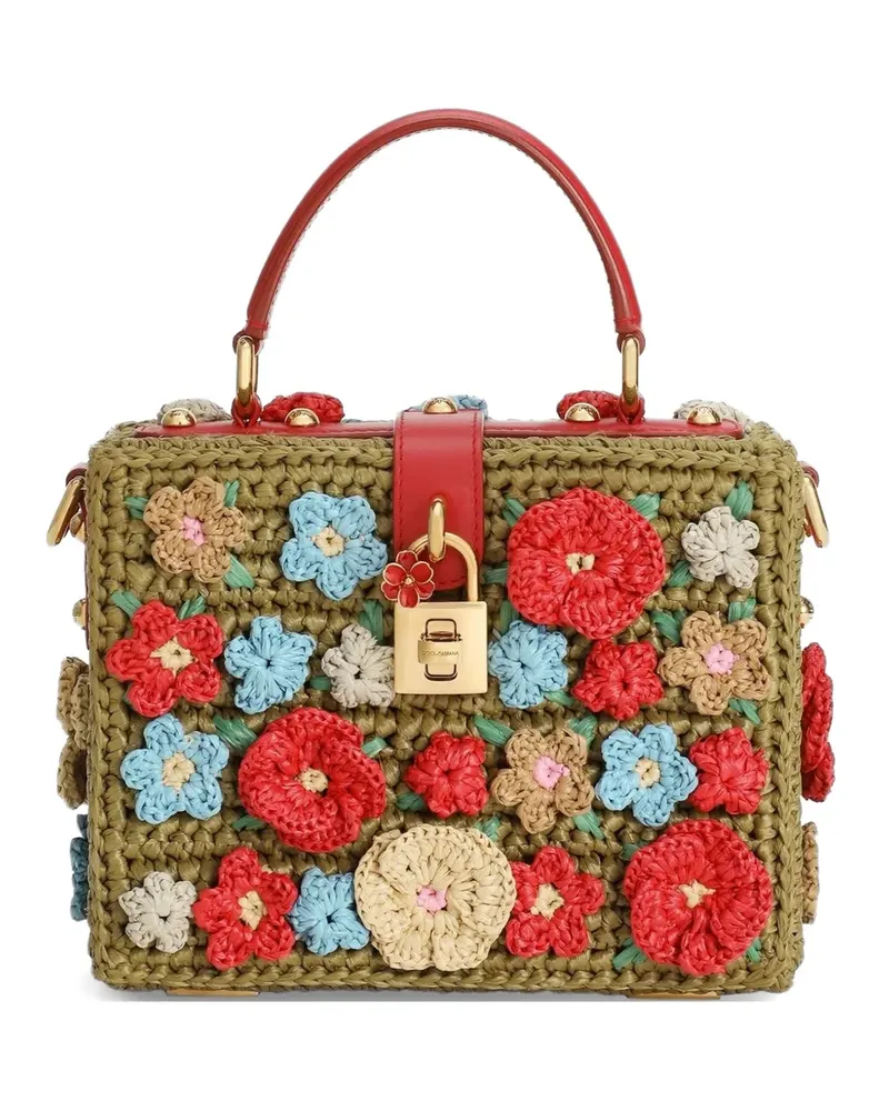 Dolce & Gabbana Dolce Box raffia crochet handbag - Grün Grün