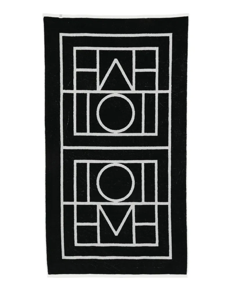 Totême geometric-pattern beach towel - Schwarz Schwarz