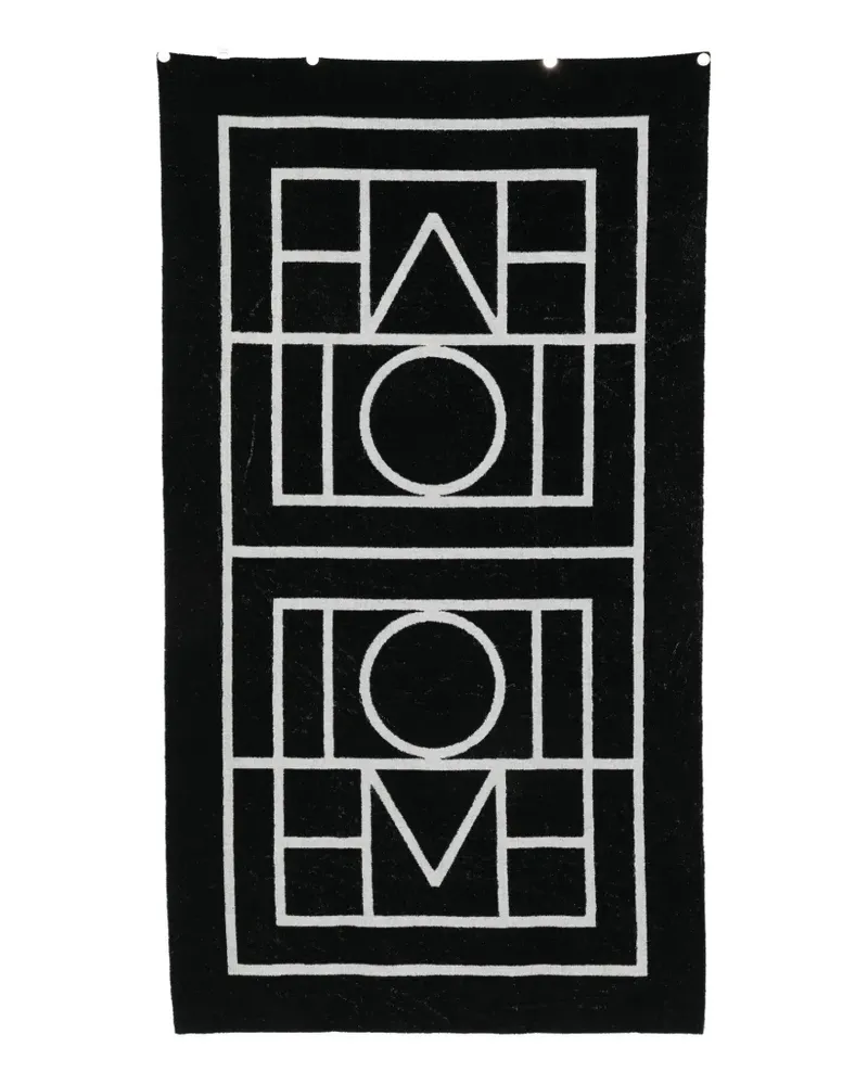 Totême geometric-pattern beach towel - Schwarz Schwarz
